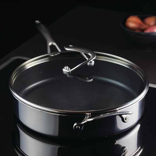 5 Quart Tri-Ply Clad Nonstick Saute w/Lid & Helper Handle