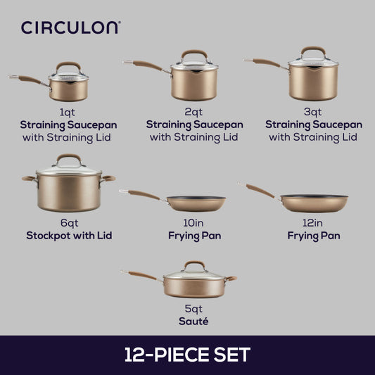 12 Stück Nonstick-Kochgeschirr-Set