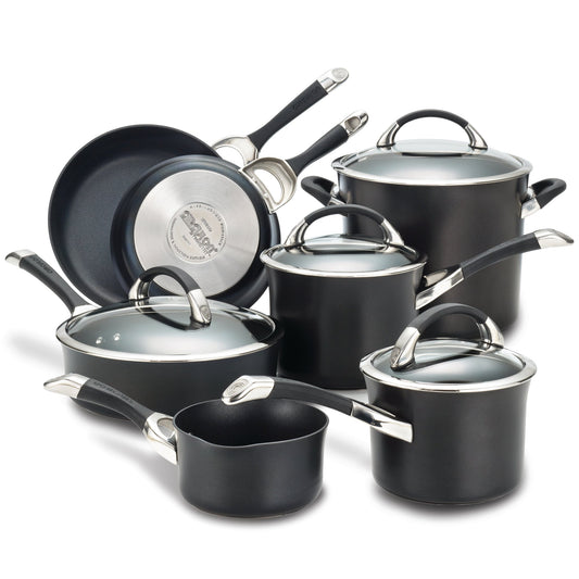 11-Stück-Kochgeschirr-Set: Nonstick & Hard-Anodized