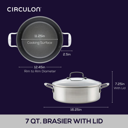 Nonstick 7-Quarter Braiser mit Lid