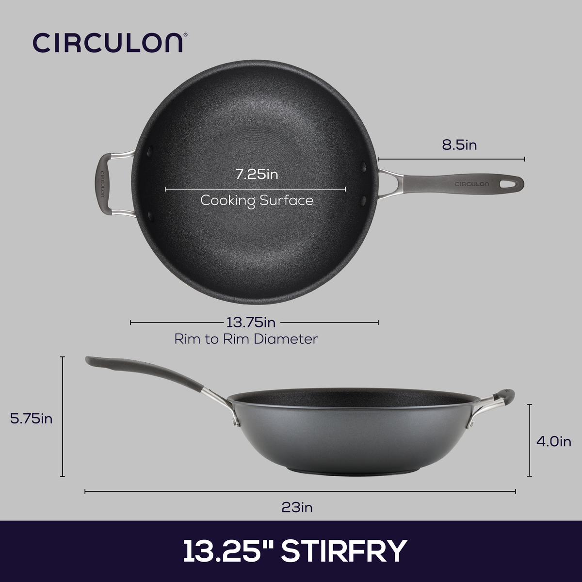 13-Zoll A1 ScratchDefenseTM Nonstick StirFry mit Helferhandle