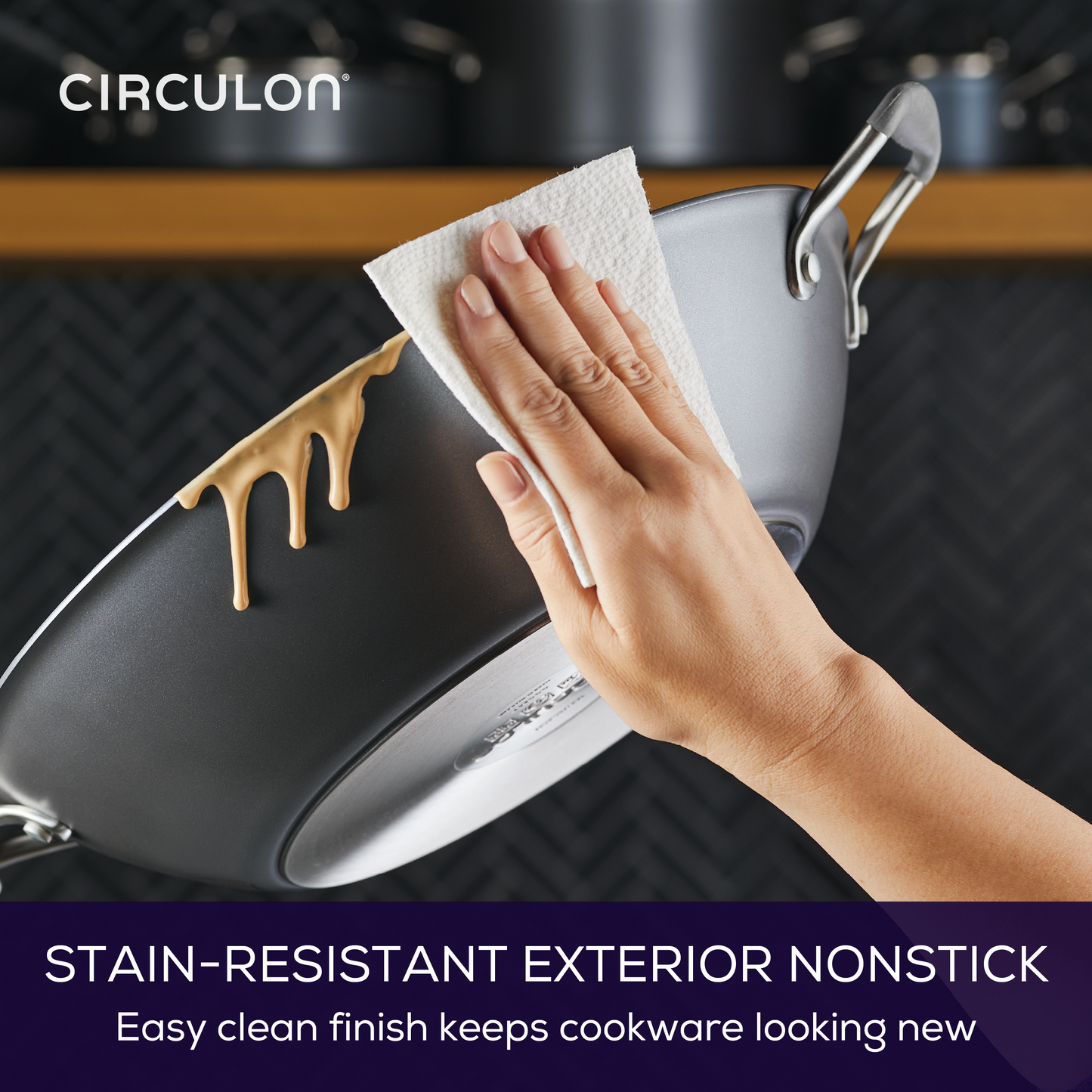 14-Zoll-A1 ScratchDefenseTM Nonstick Wok mit Lid