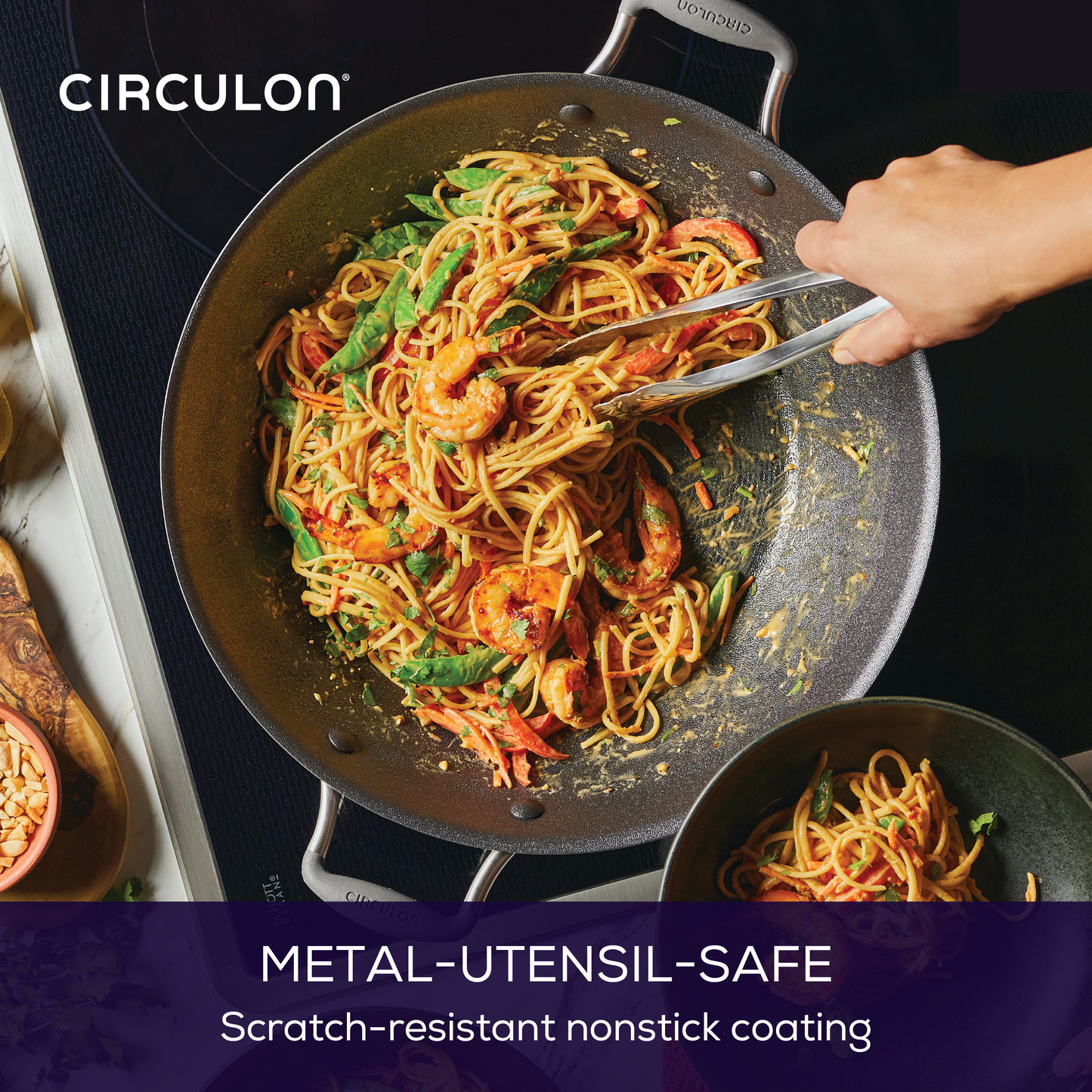 14-Zoll-A1 ScratchDefenseTM Nonstick Wok mit Lid