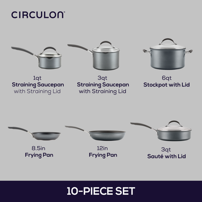 10-Piece ScratchDefenseTM Nonstick-Kochgeschirr-Set