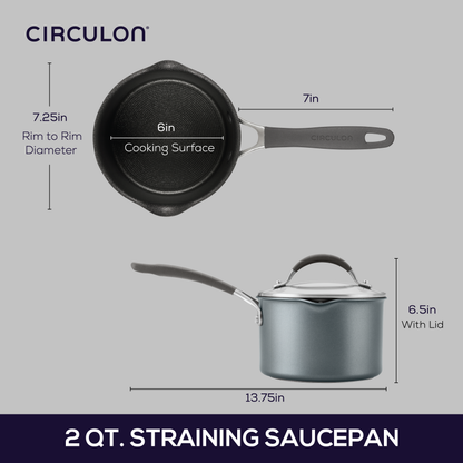 2-Quartal A1 ScratchDefenseTM Nonstick Sauce Pan mit Lid