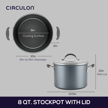 8-Quartal Pot ScratchDefenseTM Nonstick Stockpot mit Lid