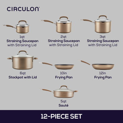 12 Stück Nonstick-Kochgeschirr-Set
