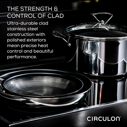 11-Stück-Clad Stainless Steel und Hybrid Nonstick Cookware Set
