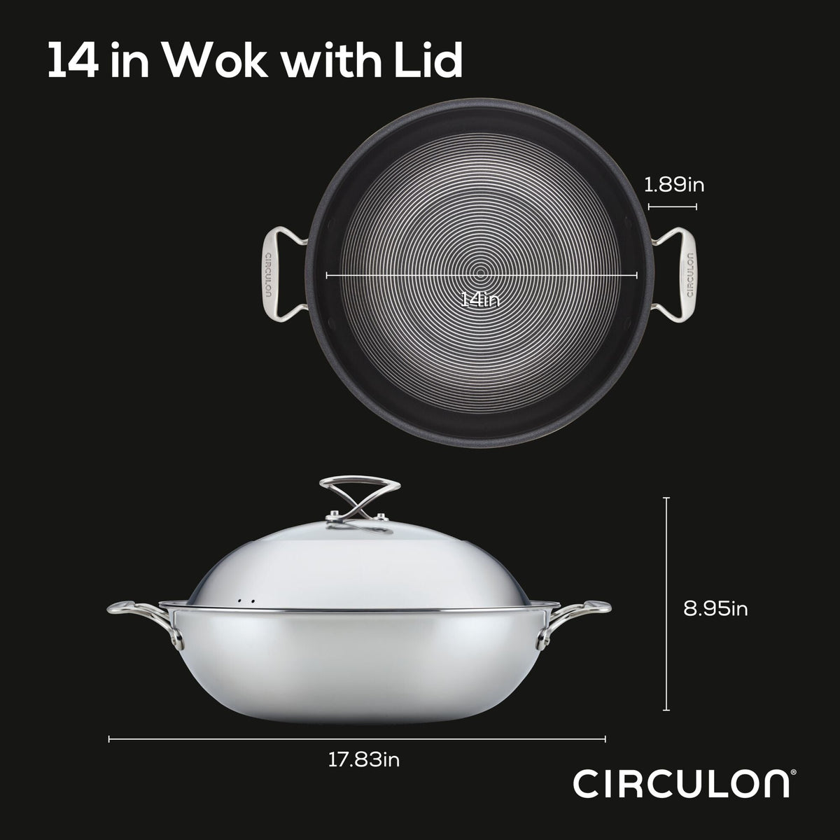 Wok mit Glass Lid und Hybrid SteelShield Technologie