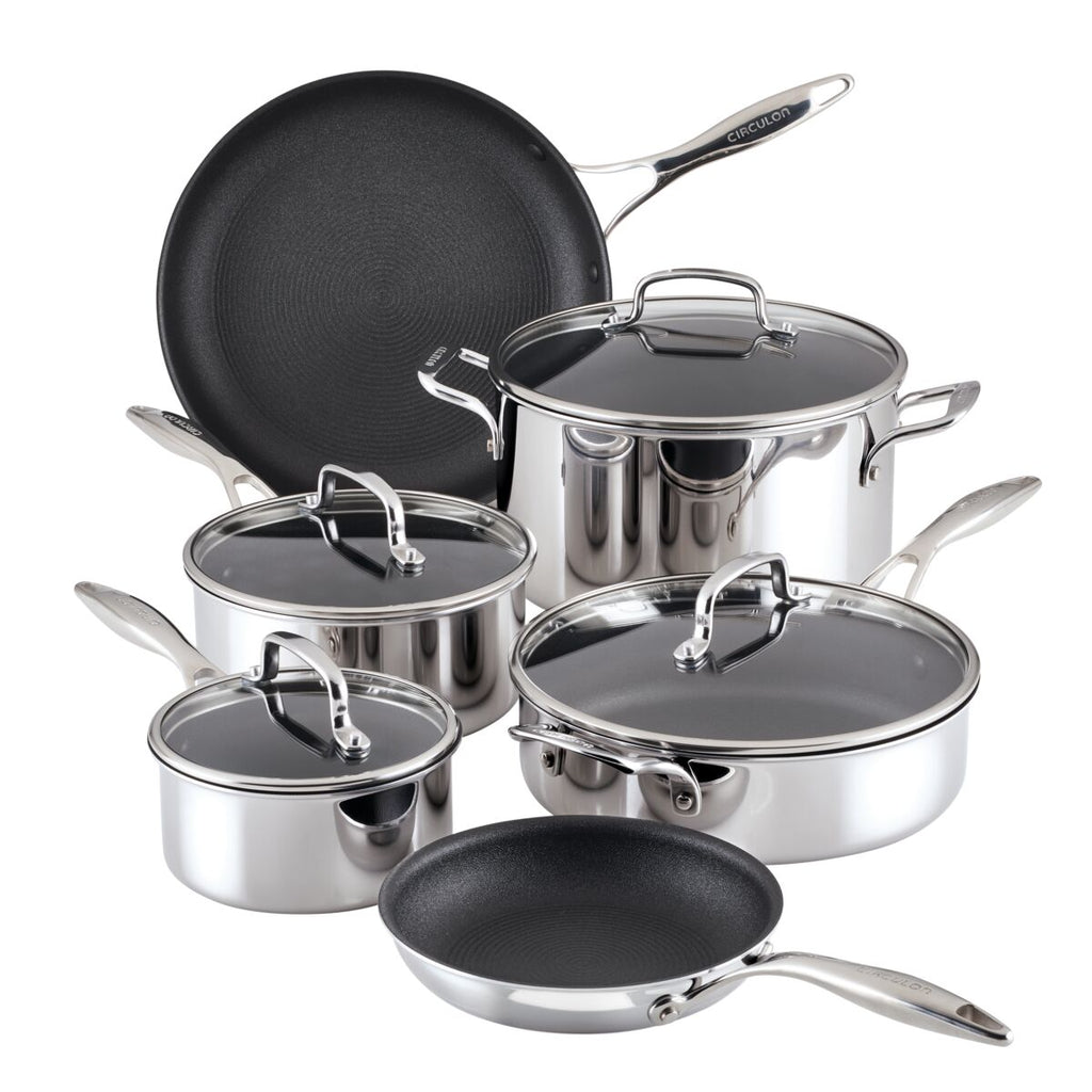 10-Piece ScratchDefenseTM Clad Nonstick Cookware Set