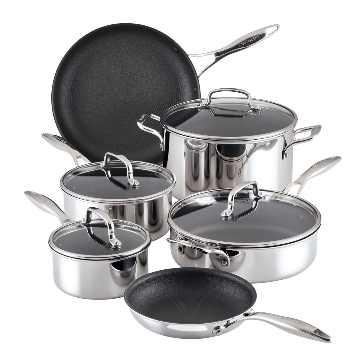 10-Piece ScratchDefenseTM Clad Nonstick Cookware Set