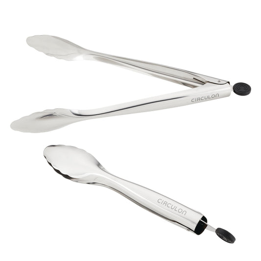 2-Piece Stainless Steel Tongs Set