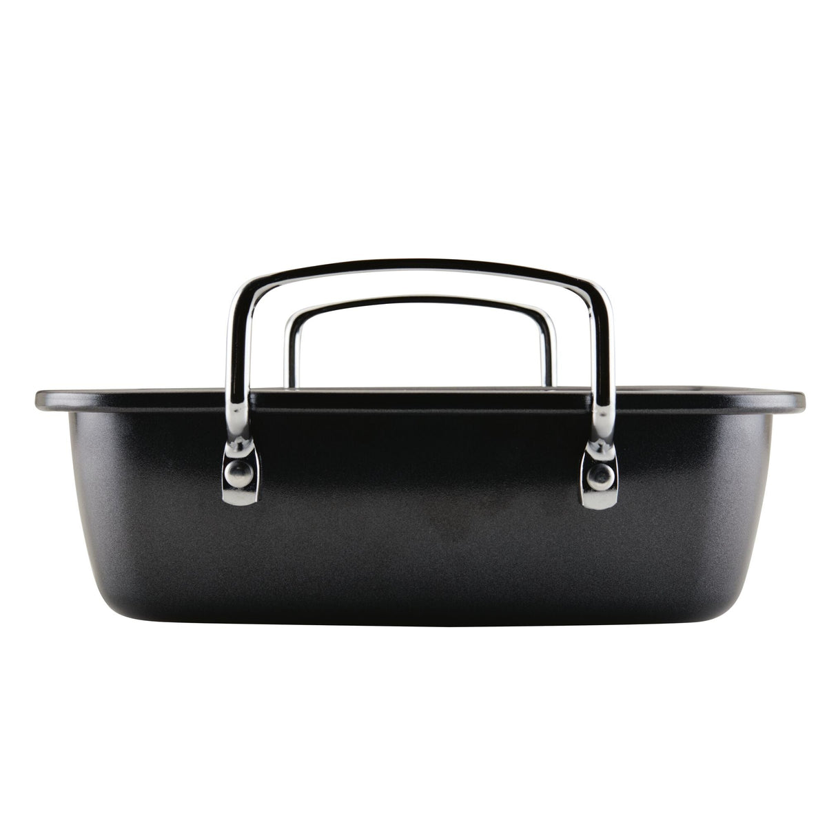 Röstpfanne: Nonstick Roaster Pan mit Easy Serve Rack