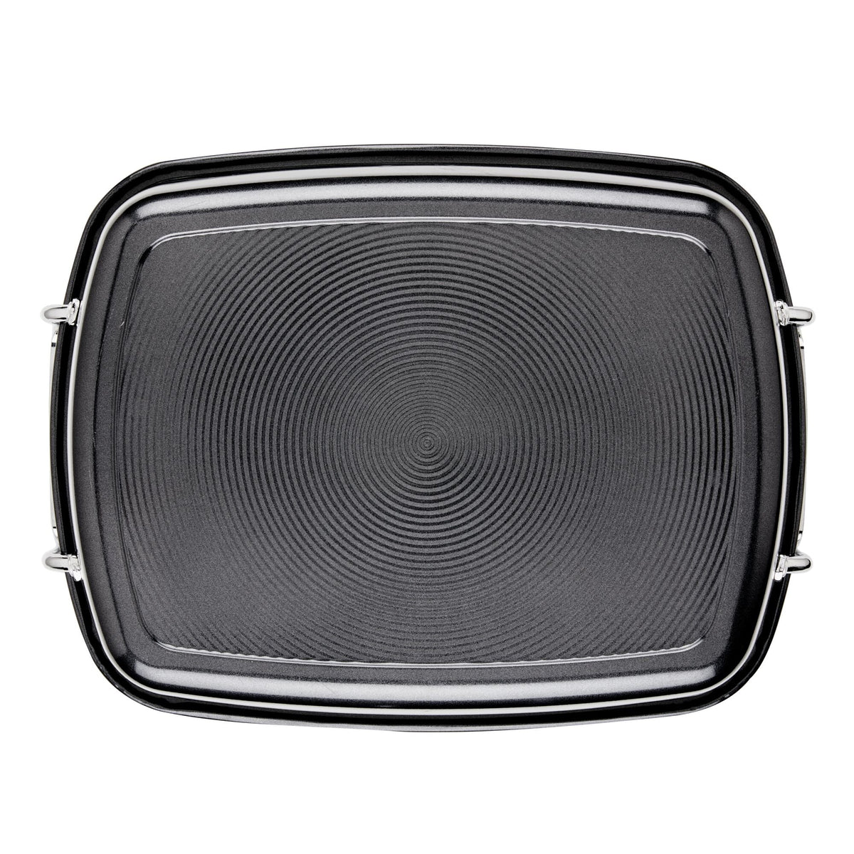 Röstpfanne: Nonstick Roaster Pan mit Easy Serve Rack
