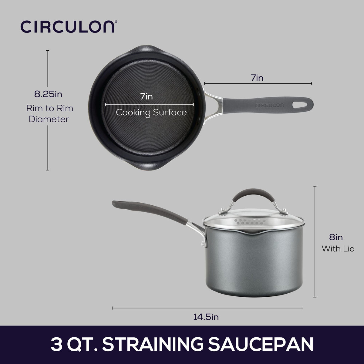 3-Quartale A1 ScratchDefenseTM Nonstick Saucepan und Lid