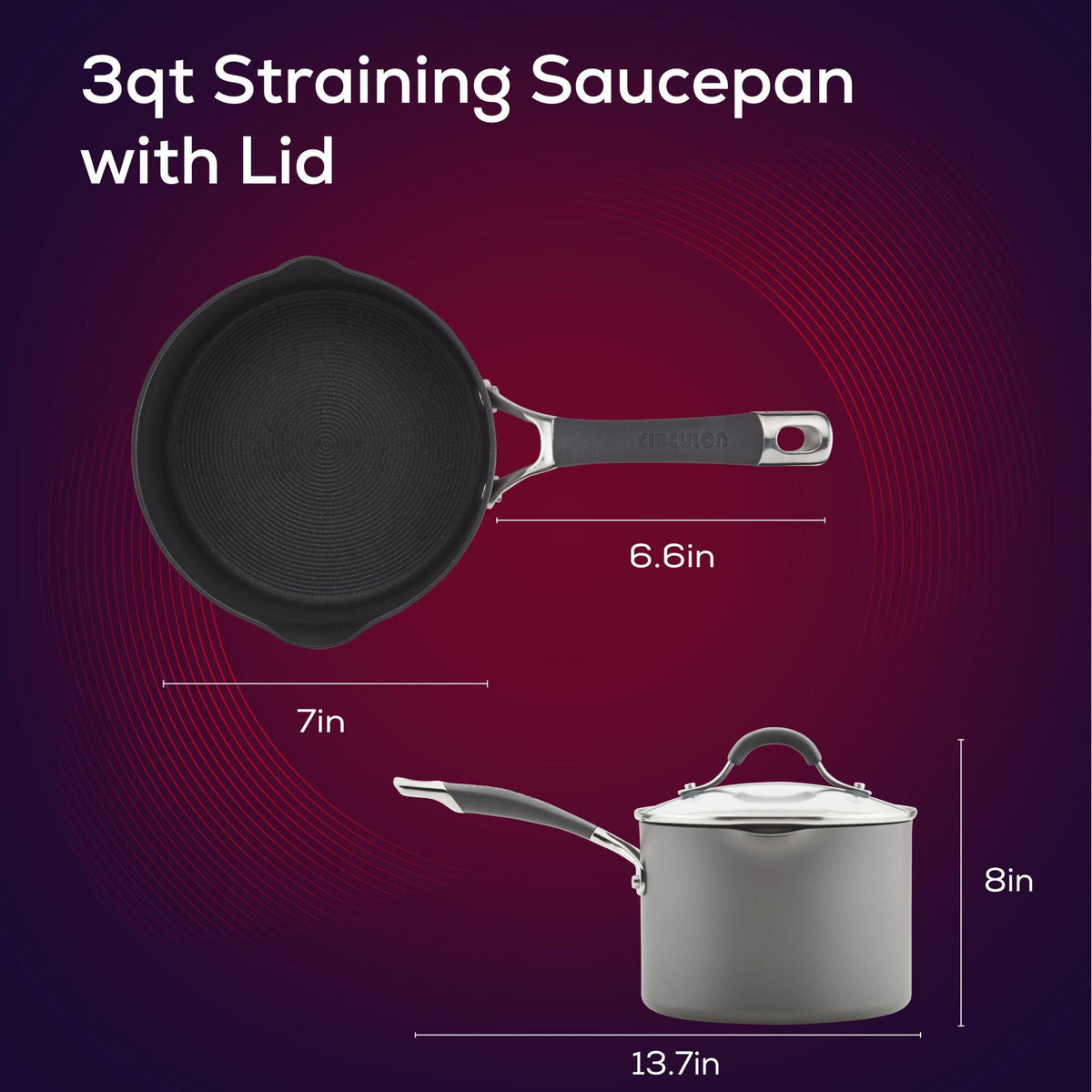 3-Quartär Nonstick-Straining Saucepan