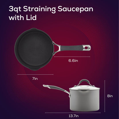 3-Quartär Nonstick-Straining Saucepan