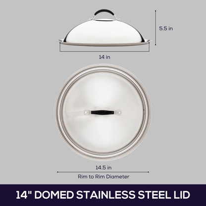 14-Zoll-Edelstahl Domed Lid