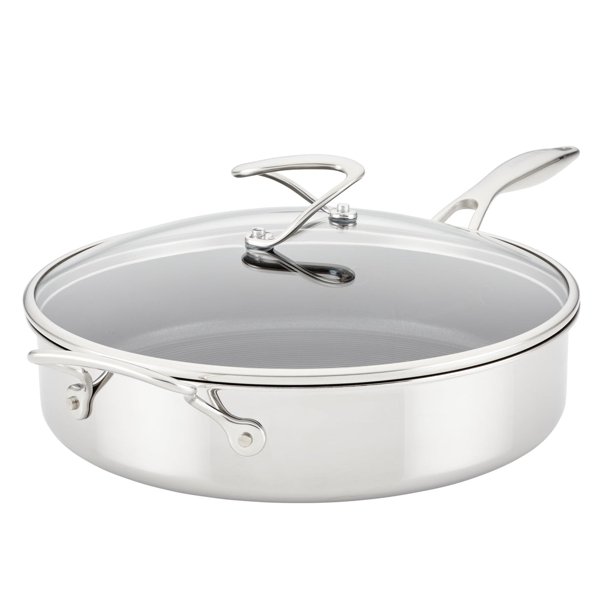 5 Quart Tri-Ply Clad Nonstick Saute w/Lid & Helper Handle