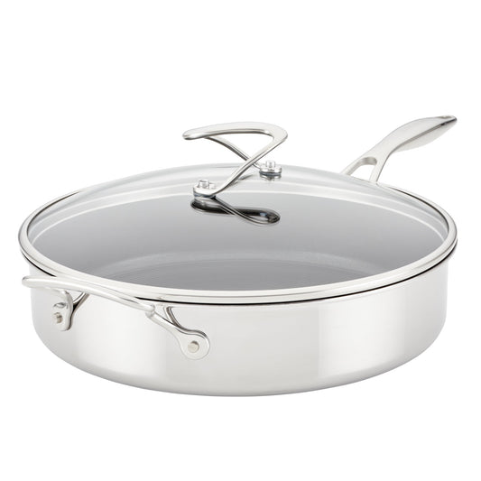 5 Quart Tri-Ply Clad Nonstick Saute w/Lid & Helper Handle